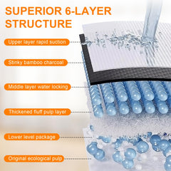 SUPRONLOVE charcoal puppy pads leak-proof PE film prevents leaks and tears.