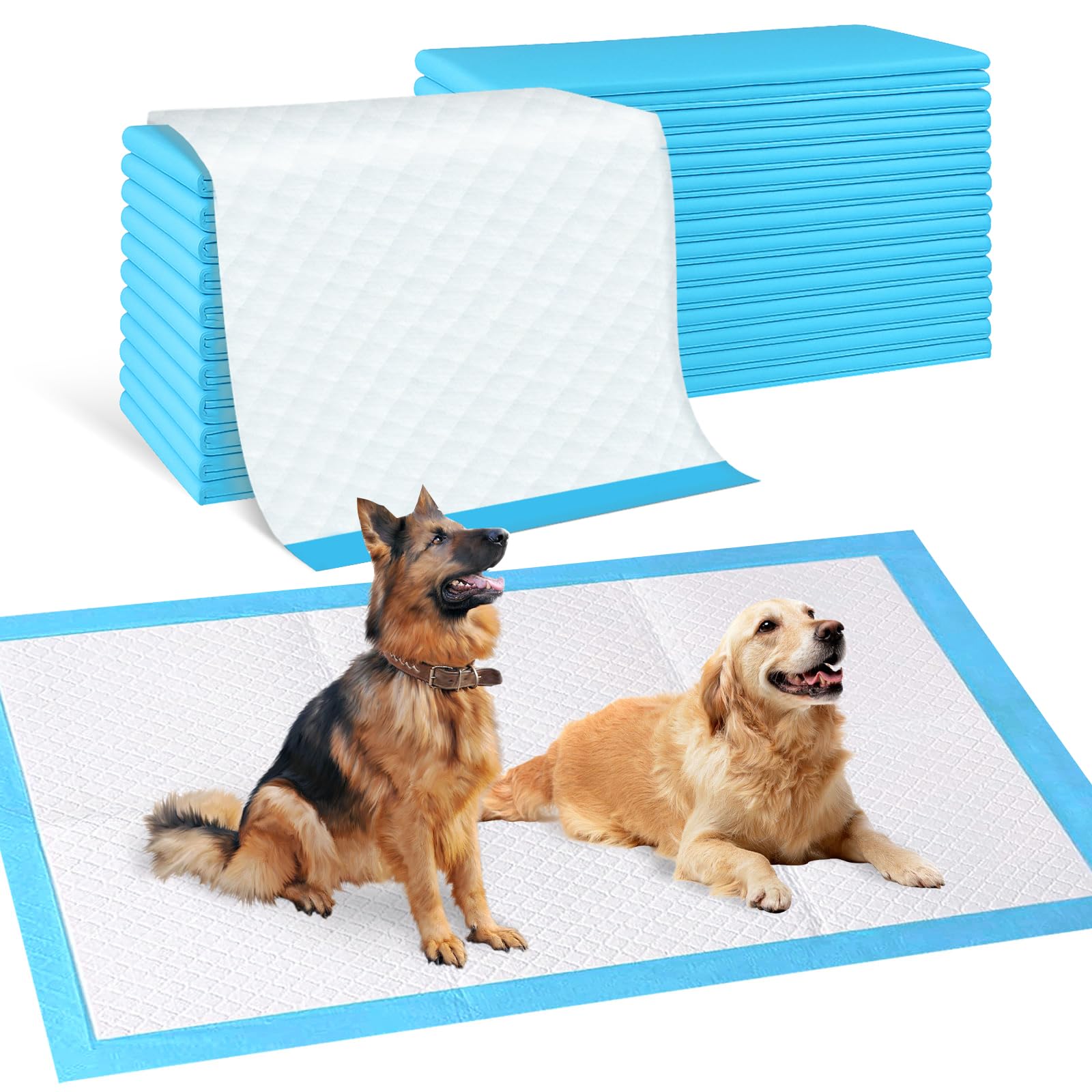 Supronlove extra-large 36x51 pee pad, front view, high absorbency protects floors.