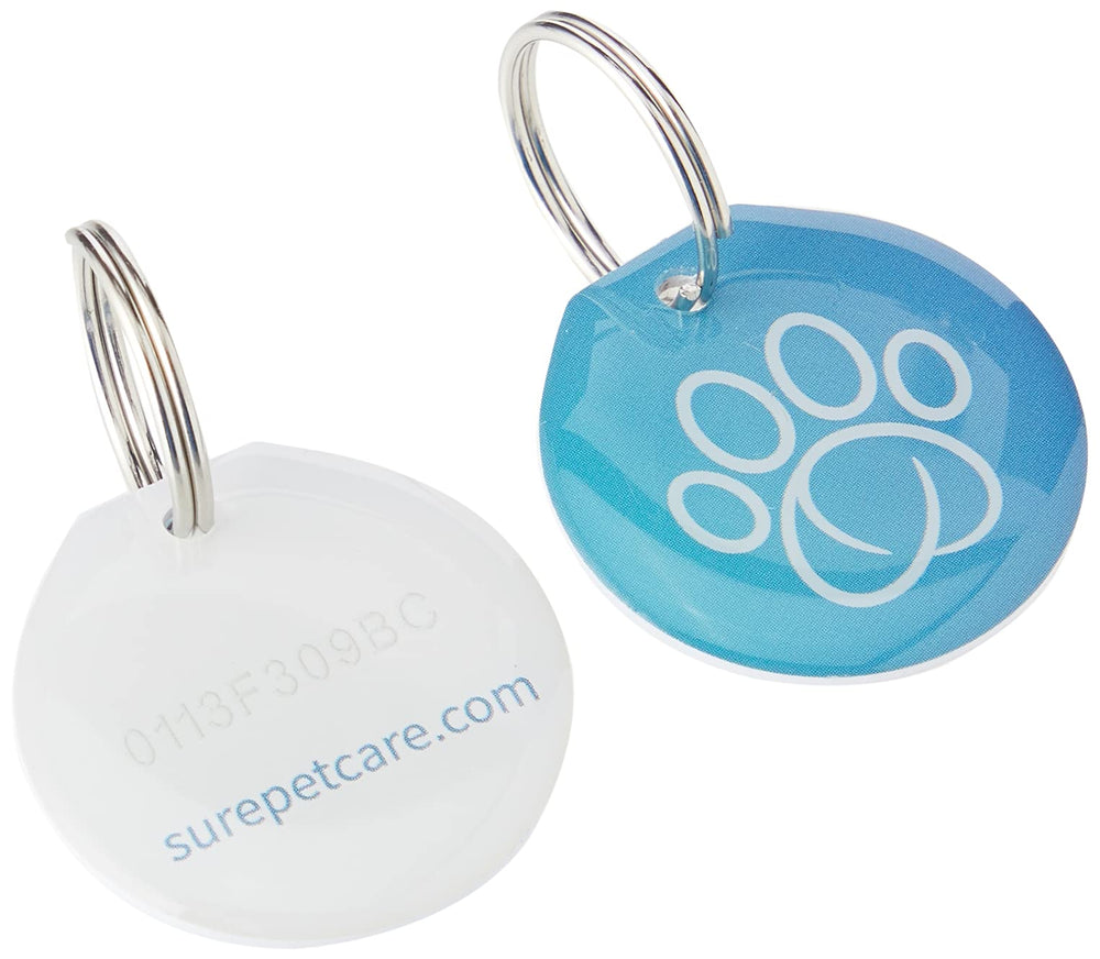 SureFlap collar tag on pet collar demonstrates secure access.