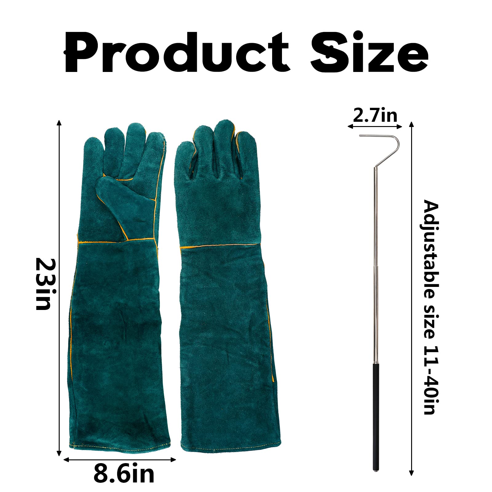 Surfante packaging includes gloves and snake hook ready to use.