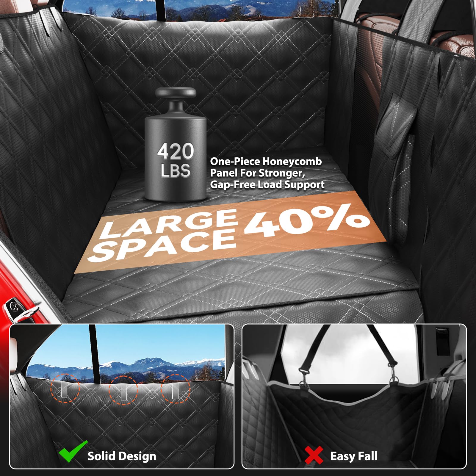 Surfcabin door protection with metal plate keeps door edges safe during pet in-out.