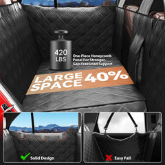 Surfcabin door protection with metal plate keeps door edges safe during pet in-out.