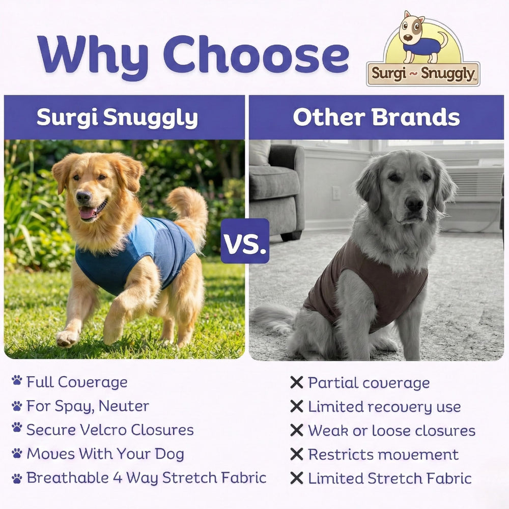 Surgi~Snuggly vet-designed suit combines protection with natural movement.