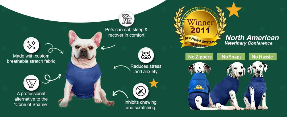 Surgisnuggly waGS size system ensures proper fit for your dog