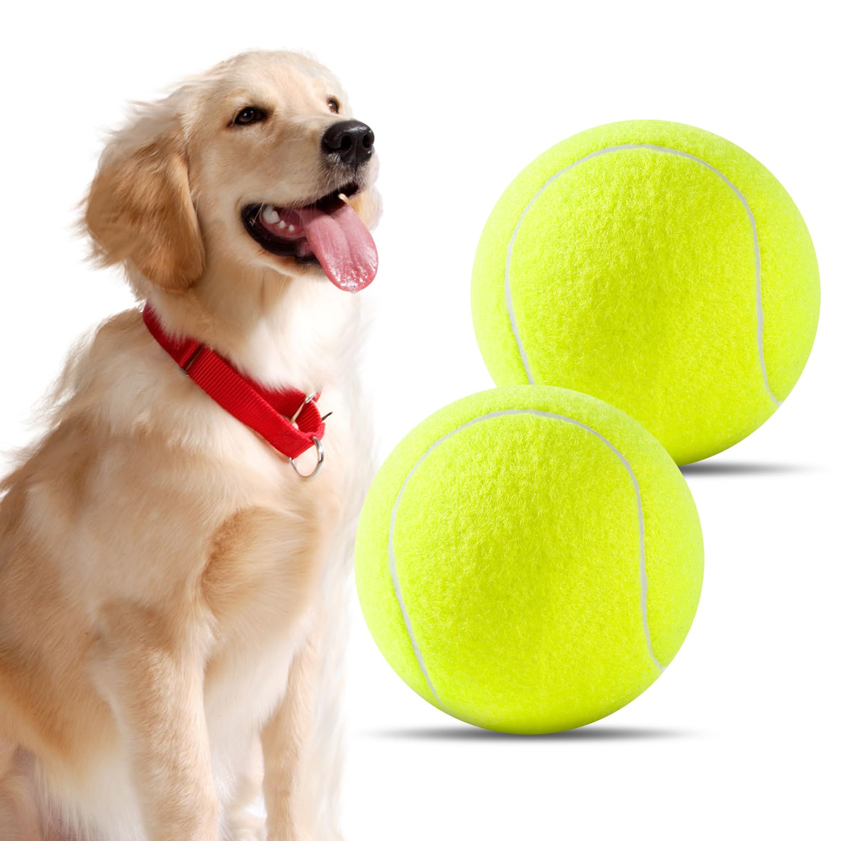 Susu & Wuwu large tennis ball for dogs, 4 inch, ideal for outdoor fetch.