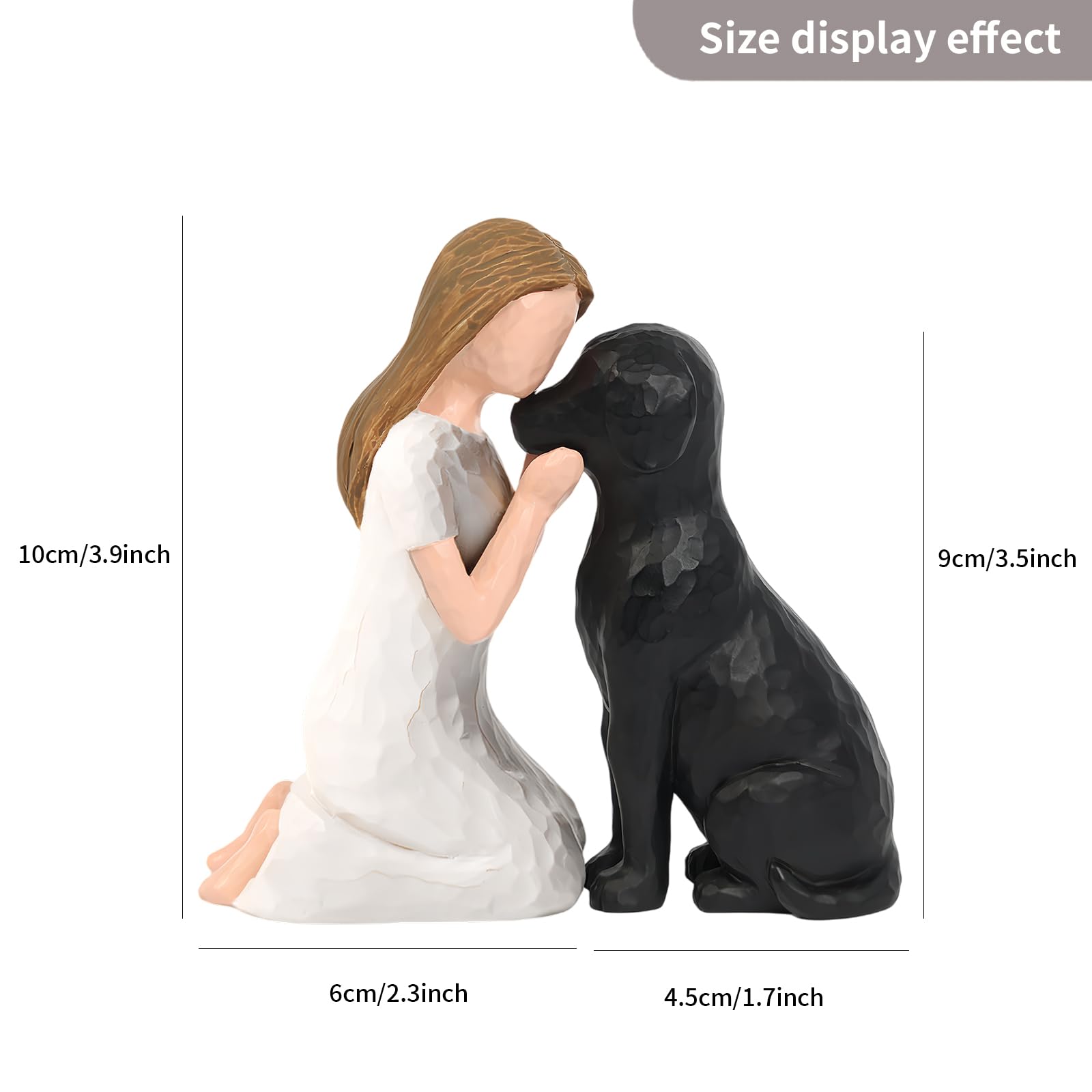 SUTIMAS hand painted black dog statue detail