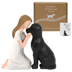 SUTIMAS pet memorial figurine close up showing black dog craftsmanship