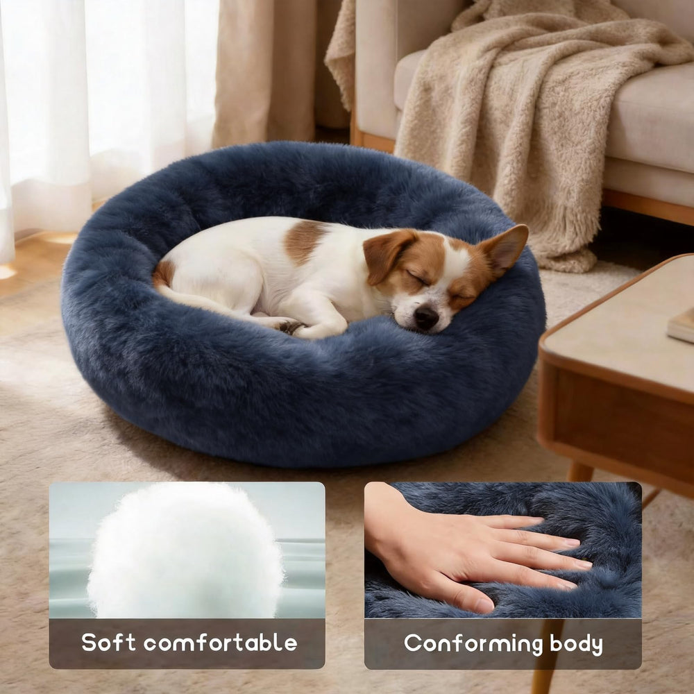 SUVAMJAM Comfort Donut Bed neck-support feature for curling pets.