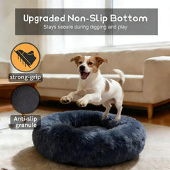 SUVAMJAM Comfort Donut Bed non-slip base keeps bed in place on floors.