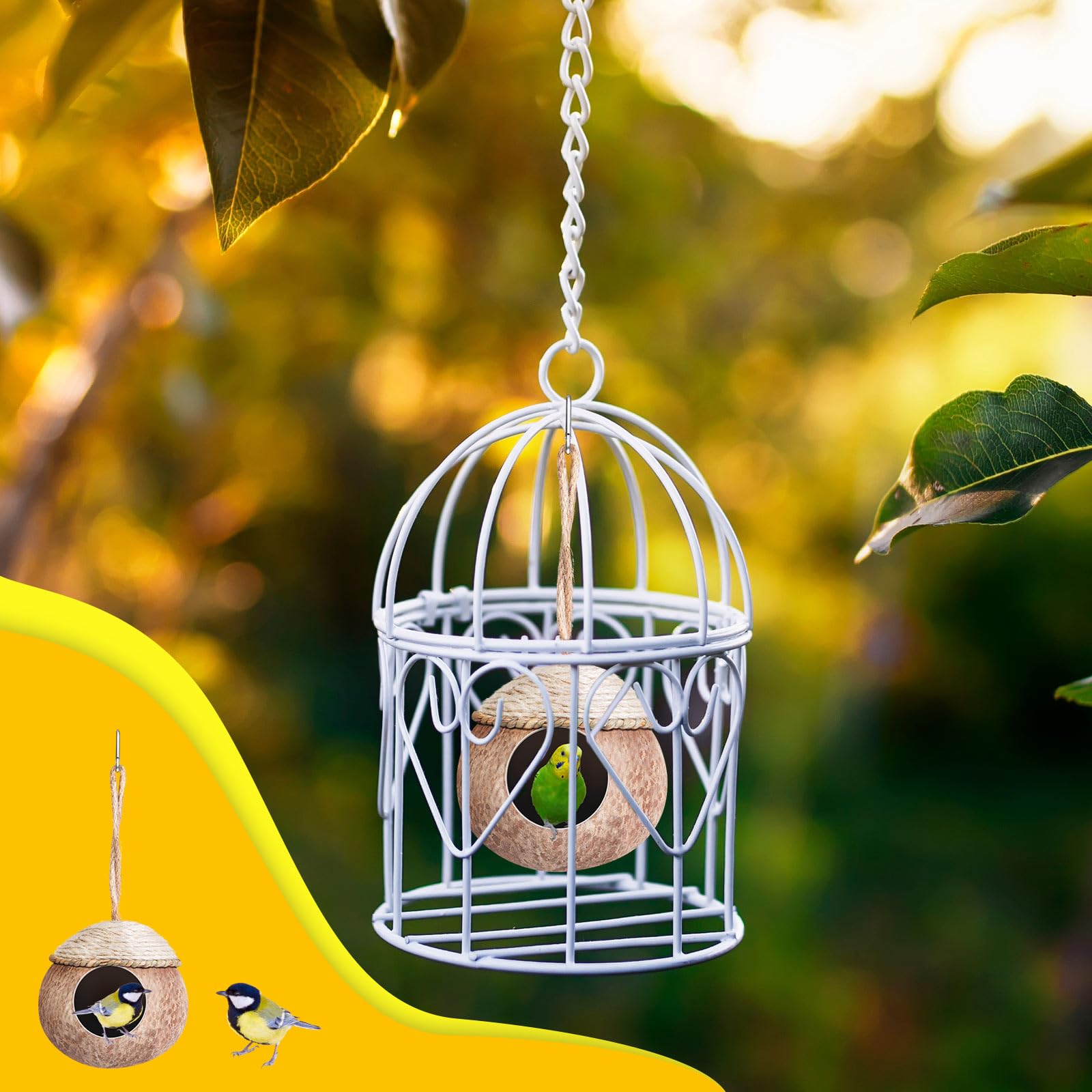 Suzile coconut bird nest, 13 cm diameter, fits small to medium birds.