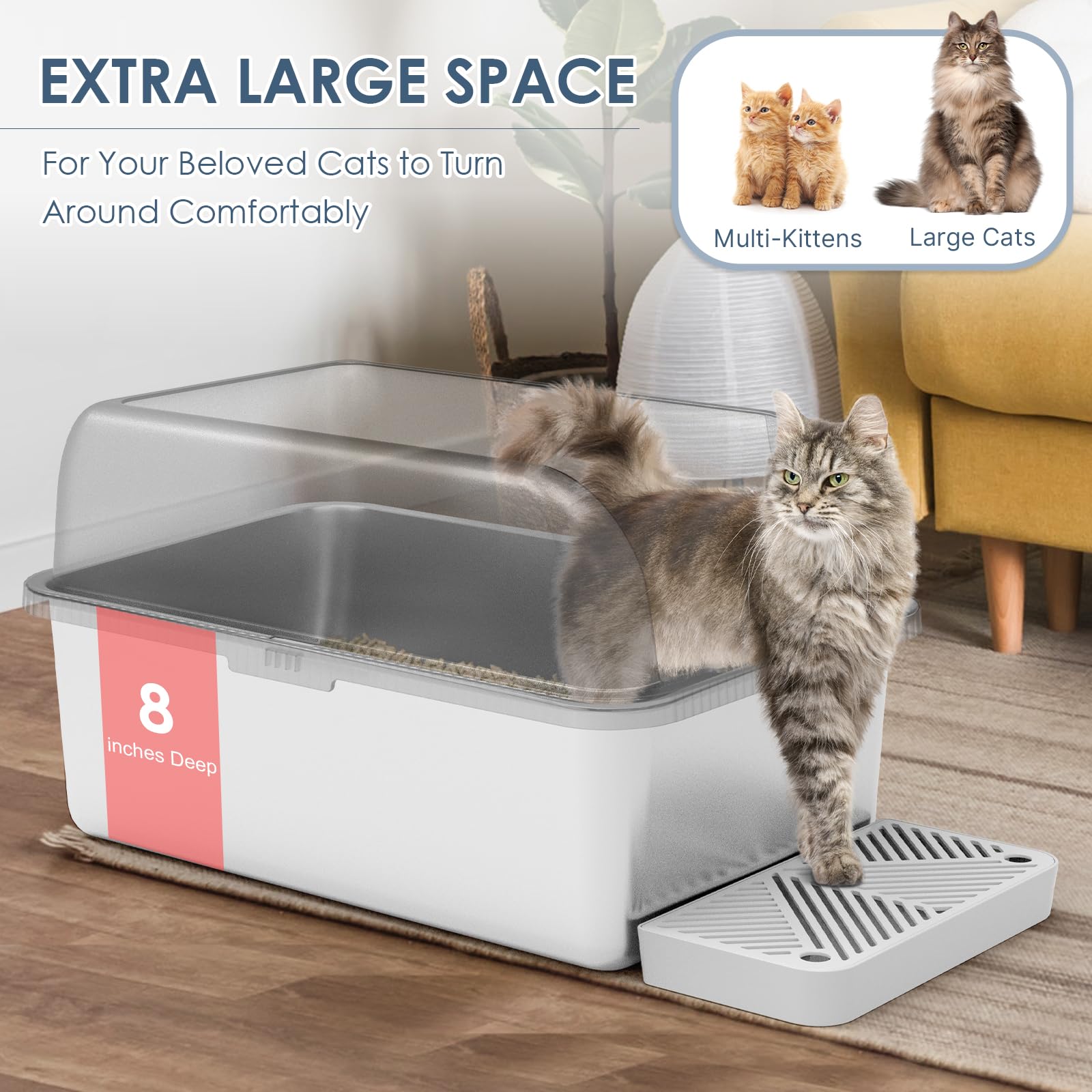 Suzzipaws leak-proof overlap seal litter box design