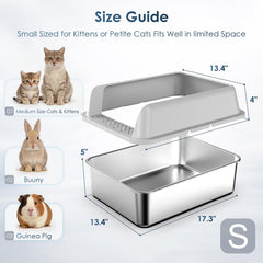 Suzzipaws litter box side view showing tall, high sides.