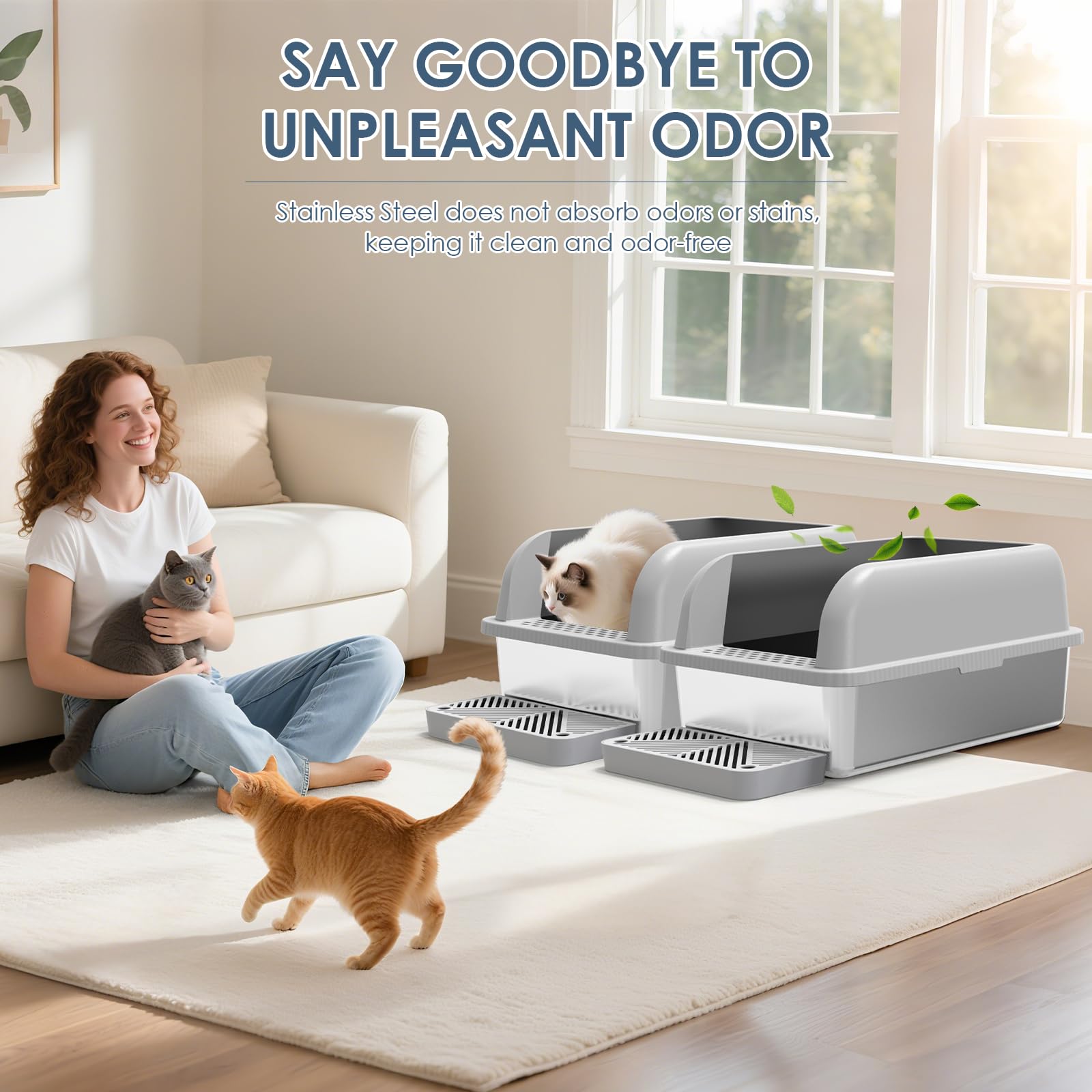 Suzzipaws large capacity 37-liter litter box for extended use between cleans