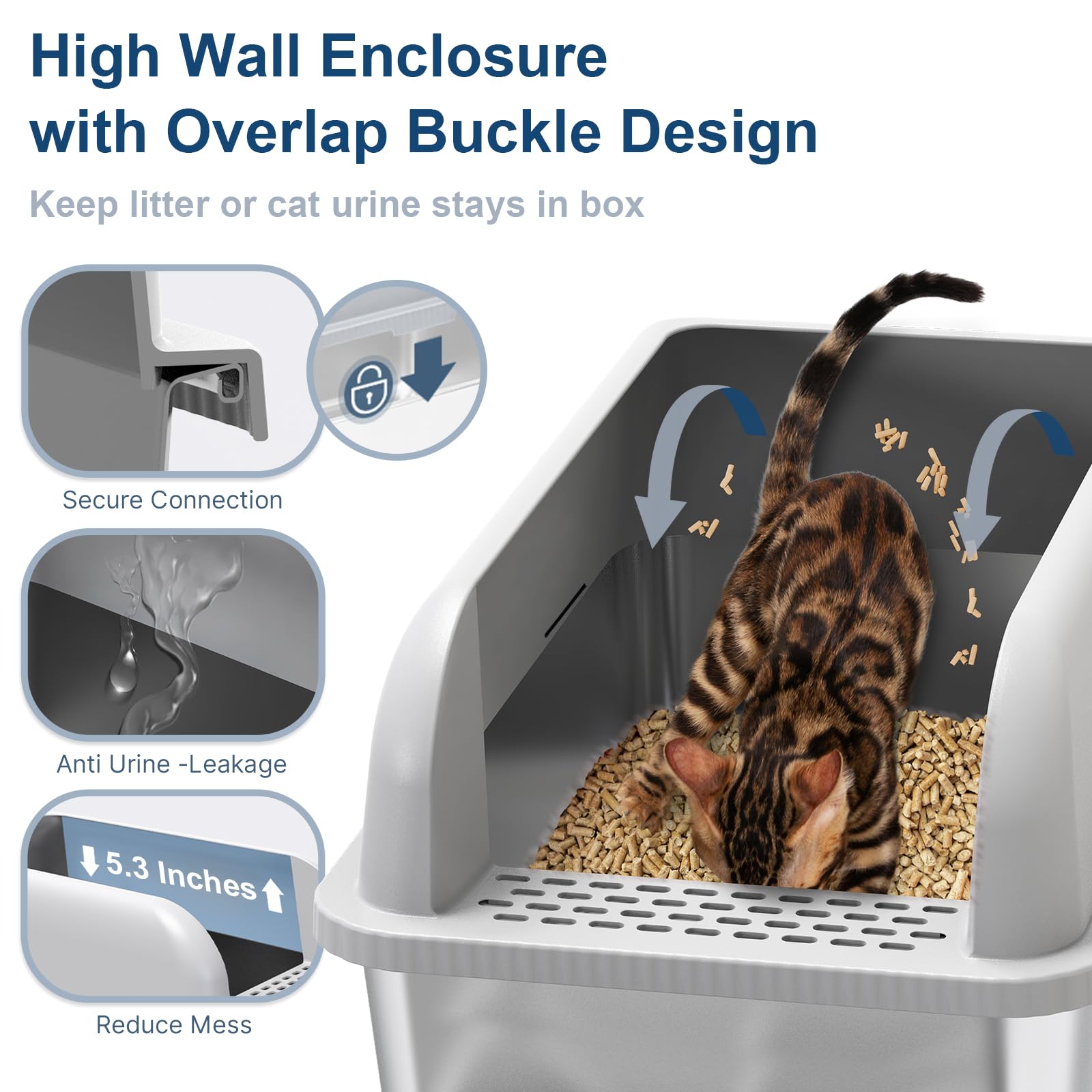 Lid overlap design helps prevent leaks during use.