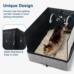 Suzzipaws travel litter box with leak-proof bottom protects luggage from spills.
