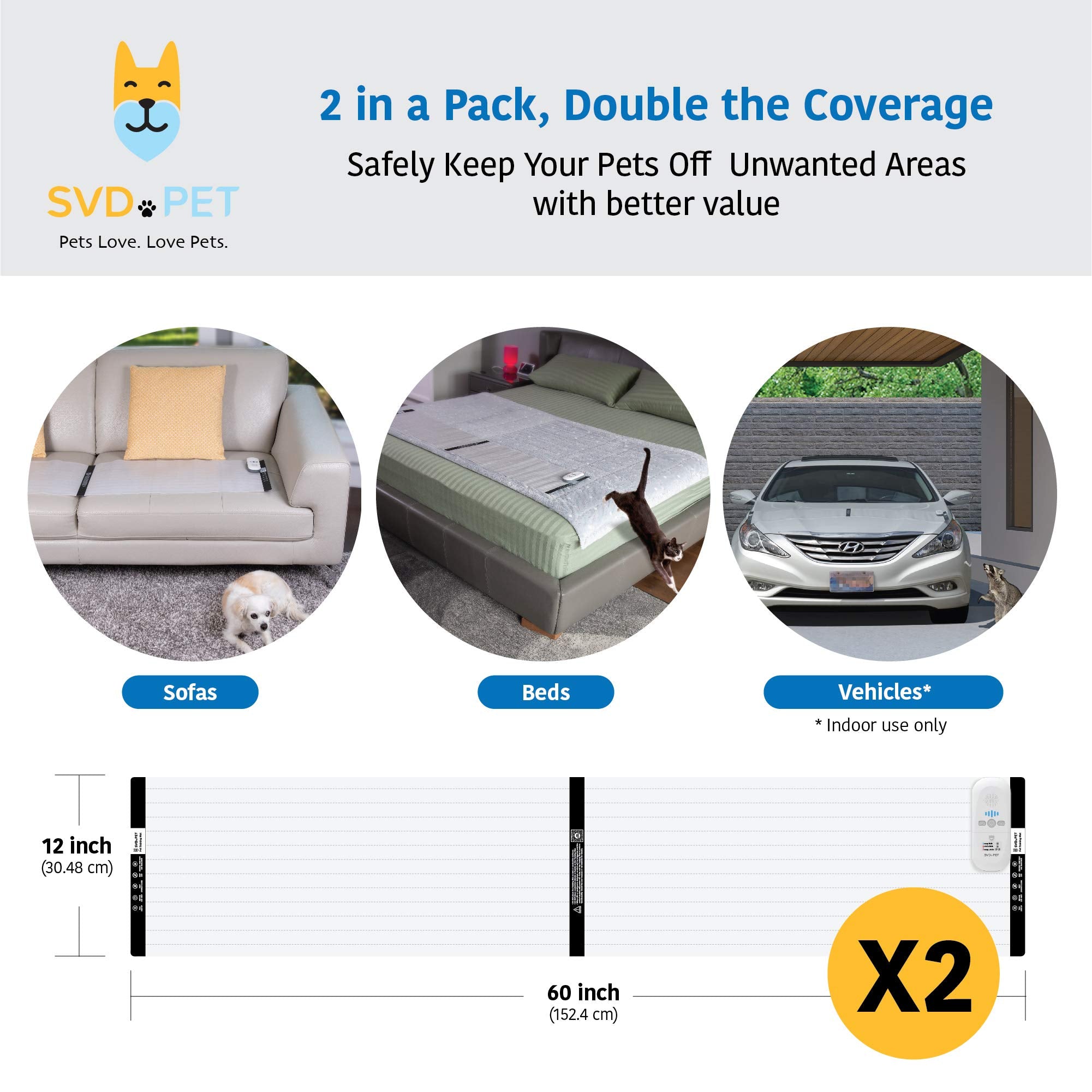 SVD.PET Beep mode training mat showing gentle audible cues for pets.