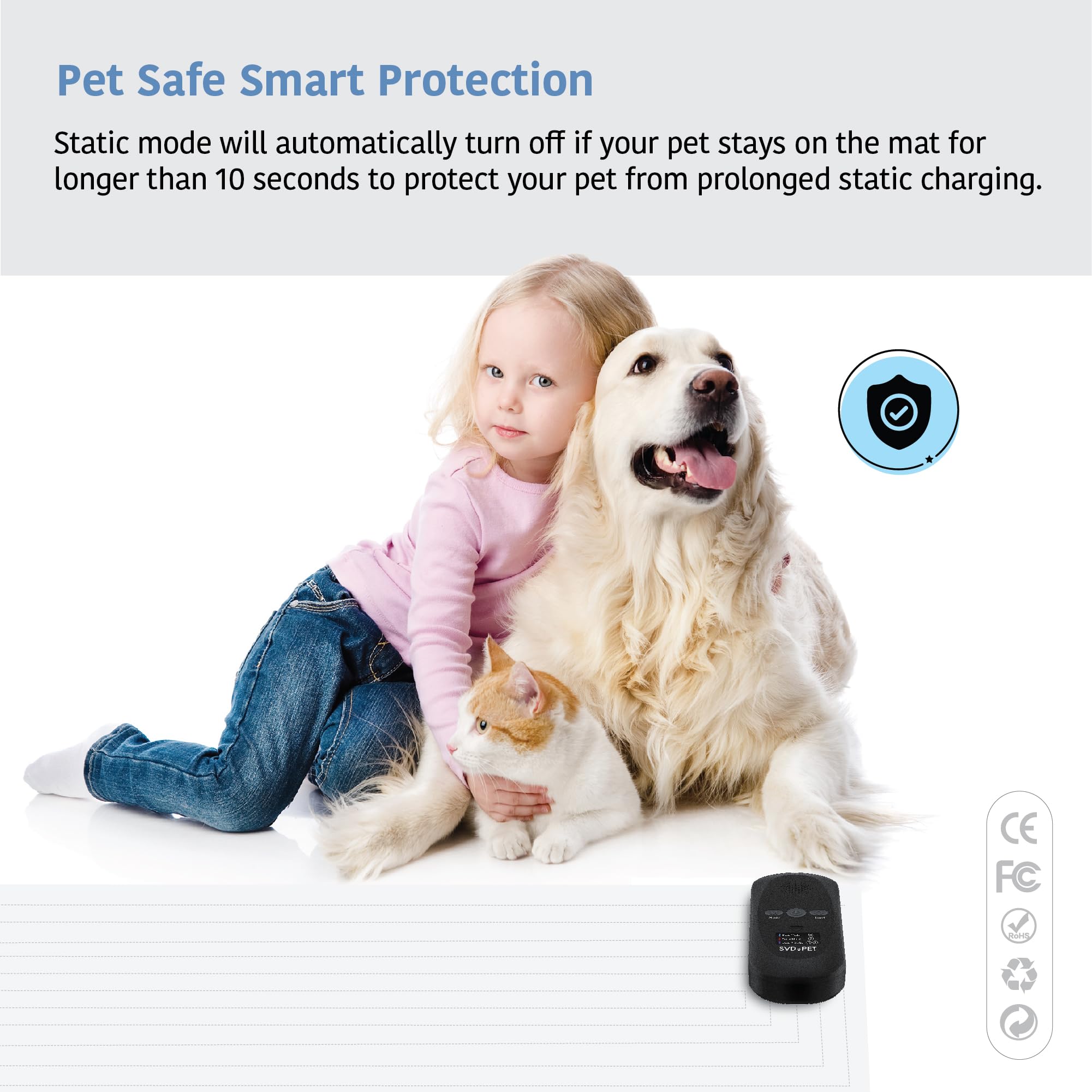 SVD.PET tester included ensures quick verification of mat functionality.