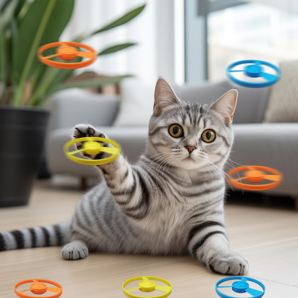 Svemei cat fetch toy in action showcases a playful feline chase