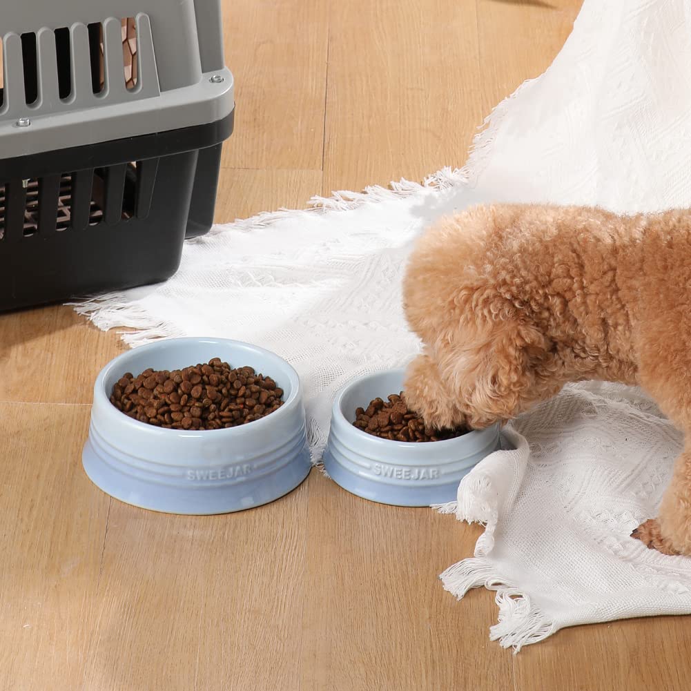Sweejar porcelain pet bowl with non-skid base