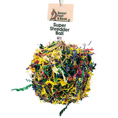 Sweet Feet and Beak 3inch shredder ball with colorful paper treasures for engaging foraging