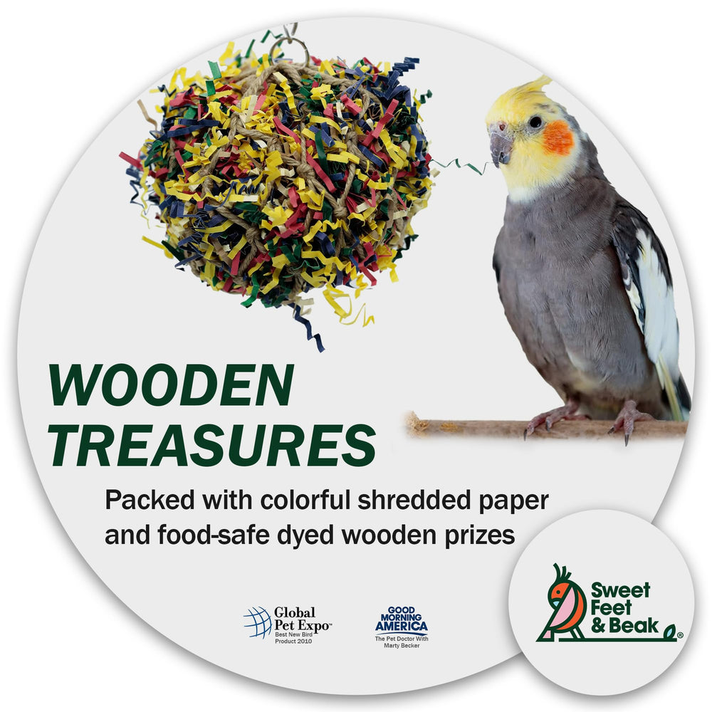 Sweet Feet and Beak colorful paper-filled toy sparks curiosity and daily activity