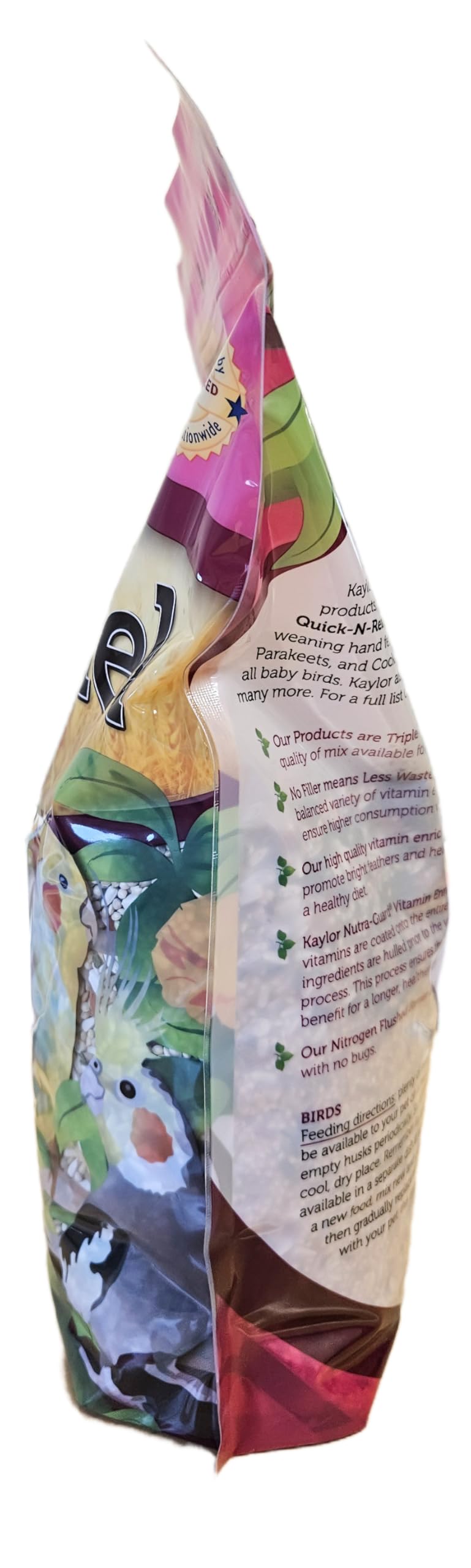 Sweet Harvest vitamin-enriched ingredients label highlighting added vitamins and minerals.