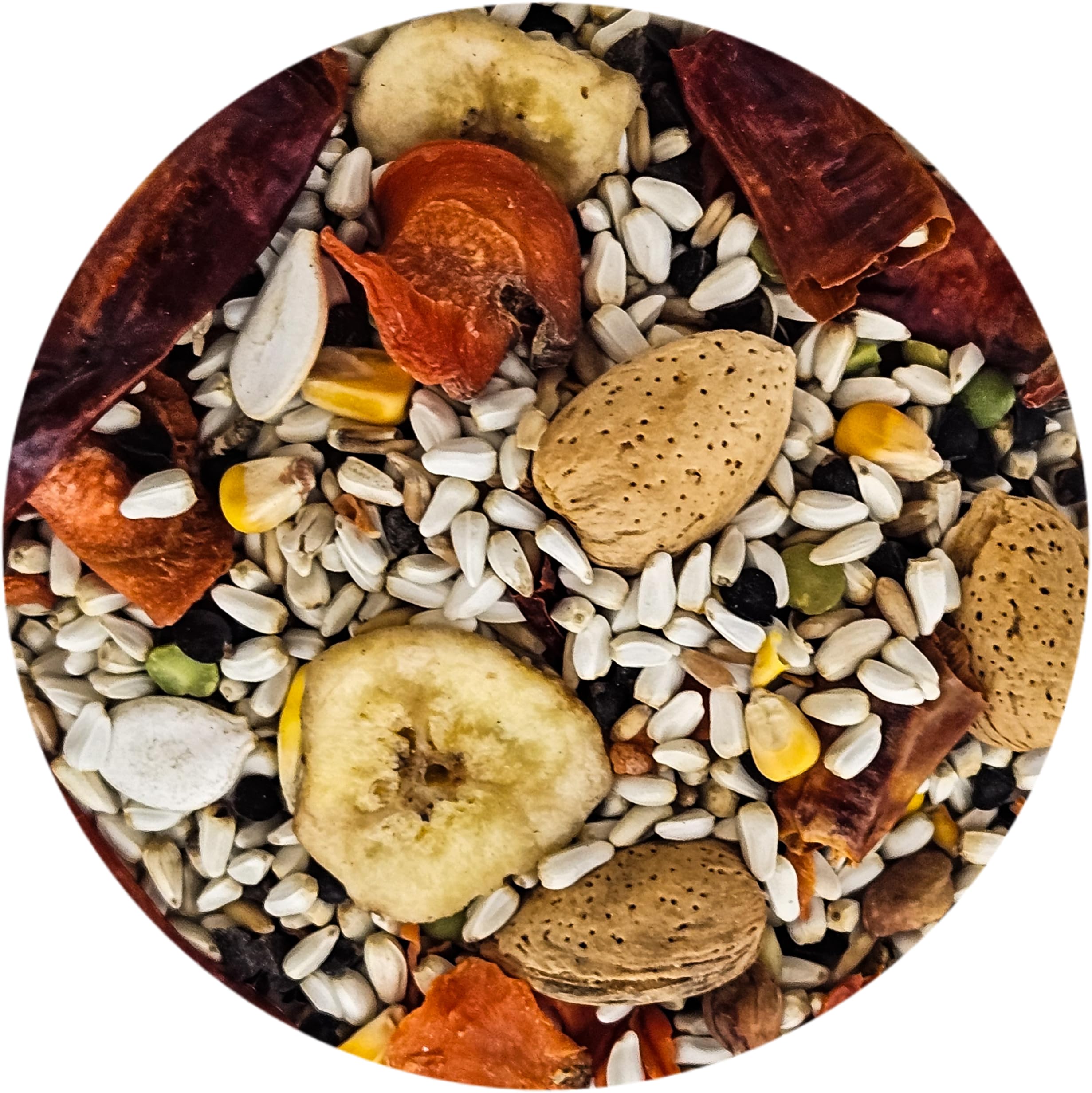 Sweet Harvest cuttlebone-enriched-seed-mix provides calcium support in diets.