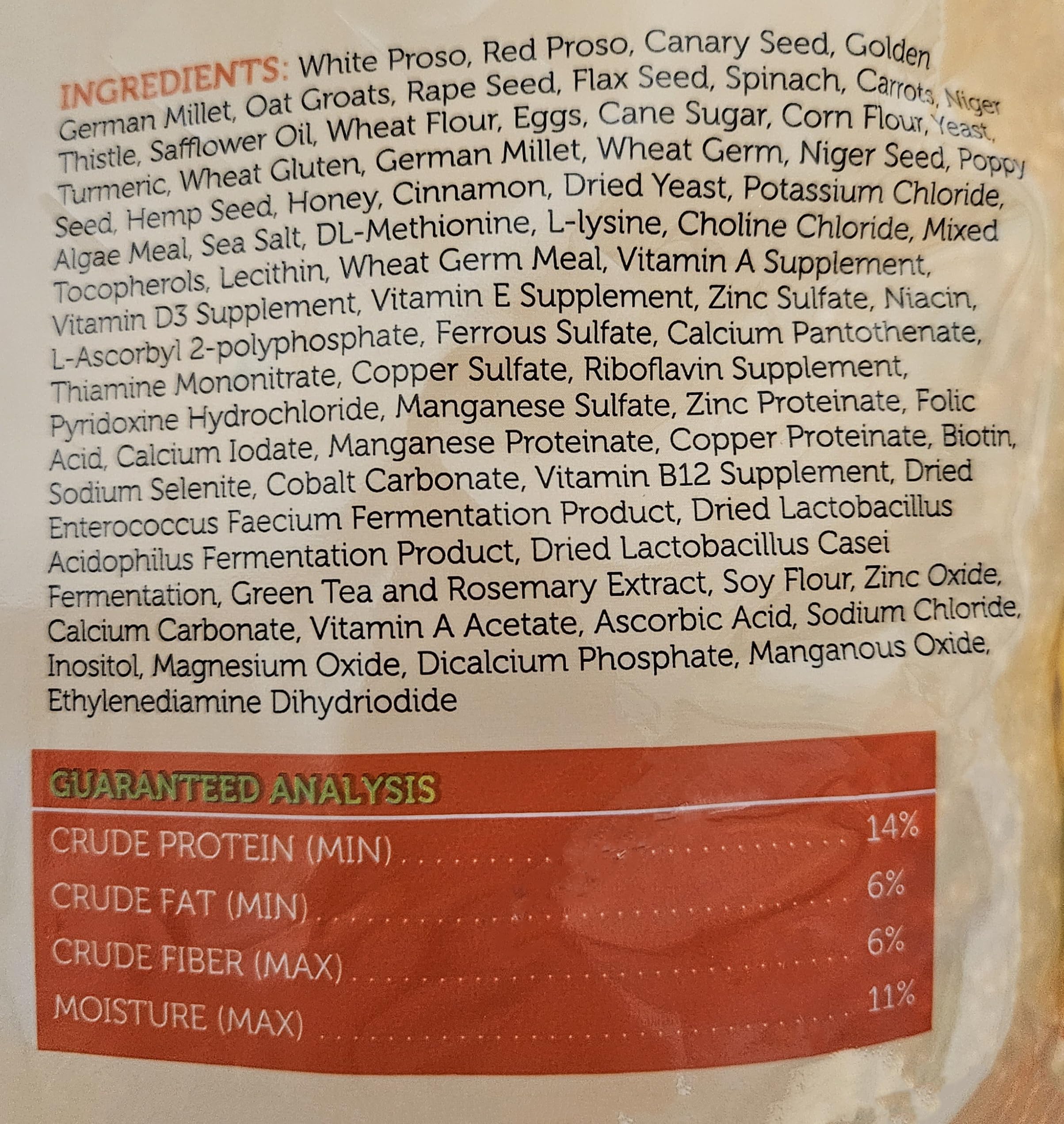 Assorted seeds and grains in the Sweet Harvest Finch Mix for nutrition variety