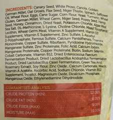 Sweet Harvest natural colors in canary seed mix without artificial dyes.