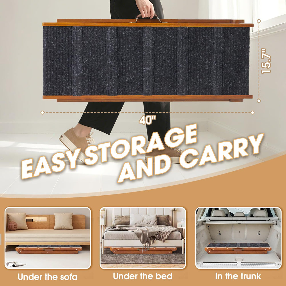 SweetBin folded ramp compact profile for easy storage and travel.
