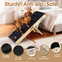 SweetBin dog ramp at 12-inch height helps smaller dogs climb.