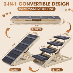 SweetBin dog steps configured as a ramp for safer car entry