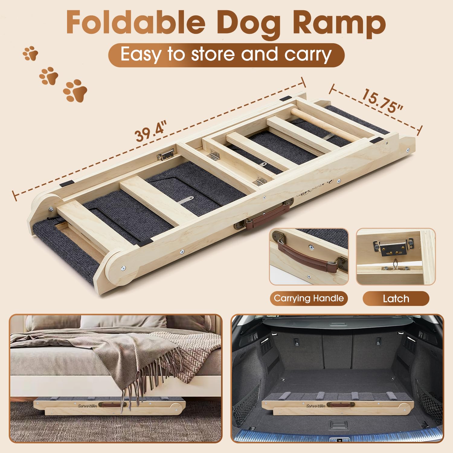 SweetBin natural pine wood provides sturdy support
