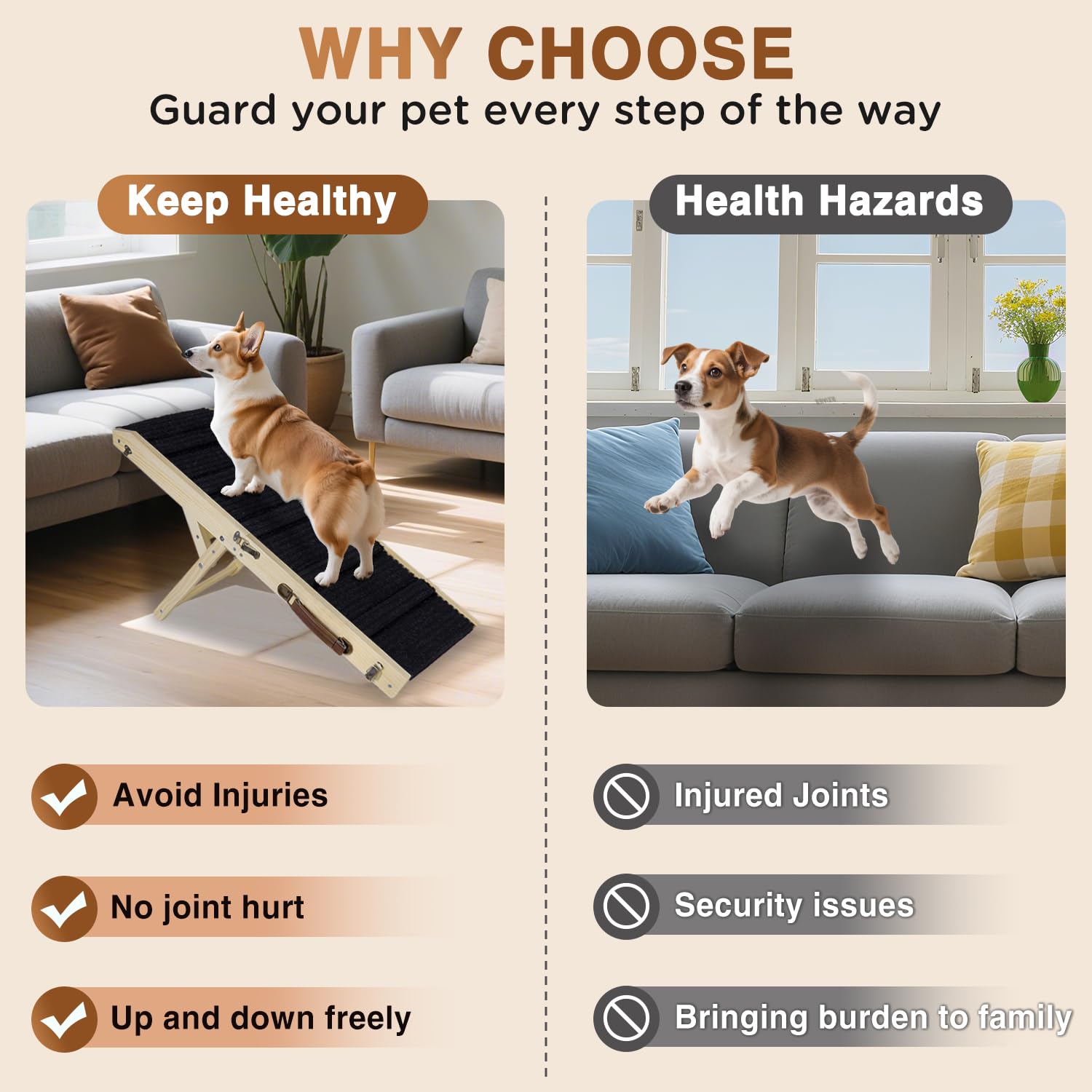 SweetBin foldable dog ramp is lightweight and travel-friendly.