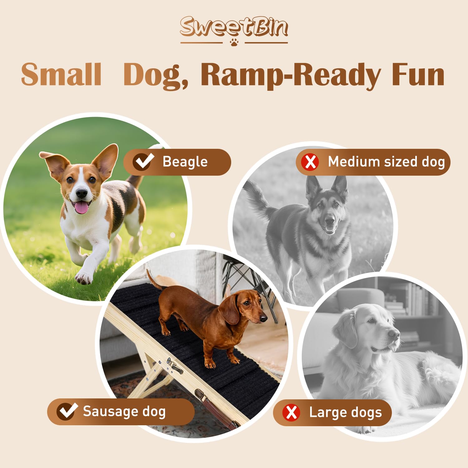 SweetBin non-slip pet stairs provide secure footing on floors.