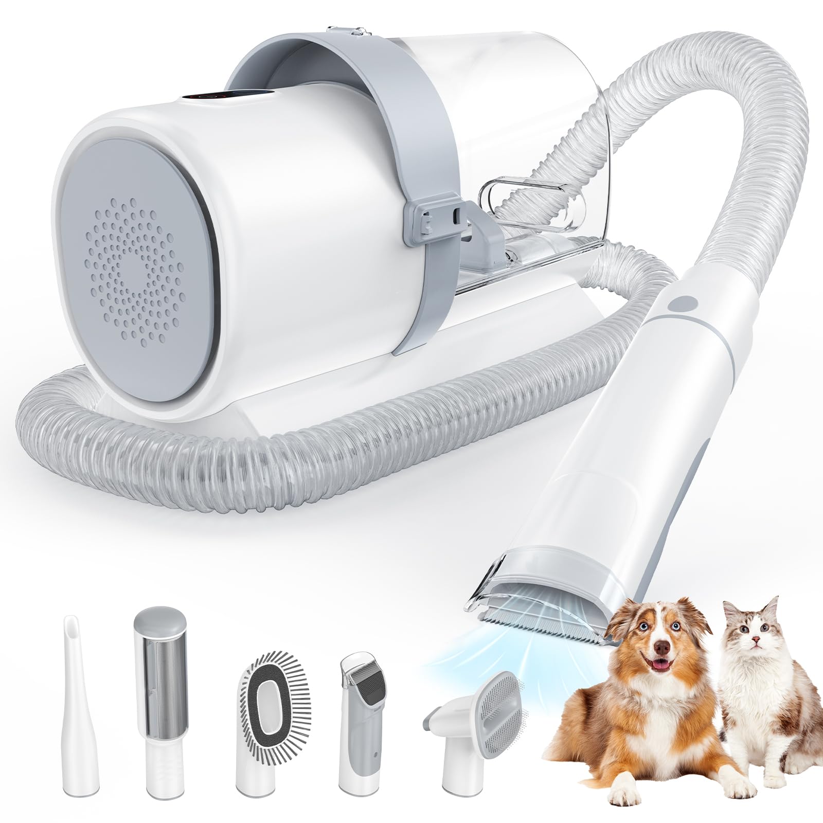 Sweetcrispy 2-5L dust cup in action for extended grooming sessions.