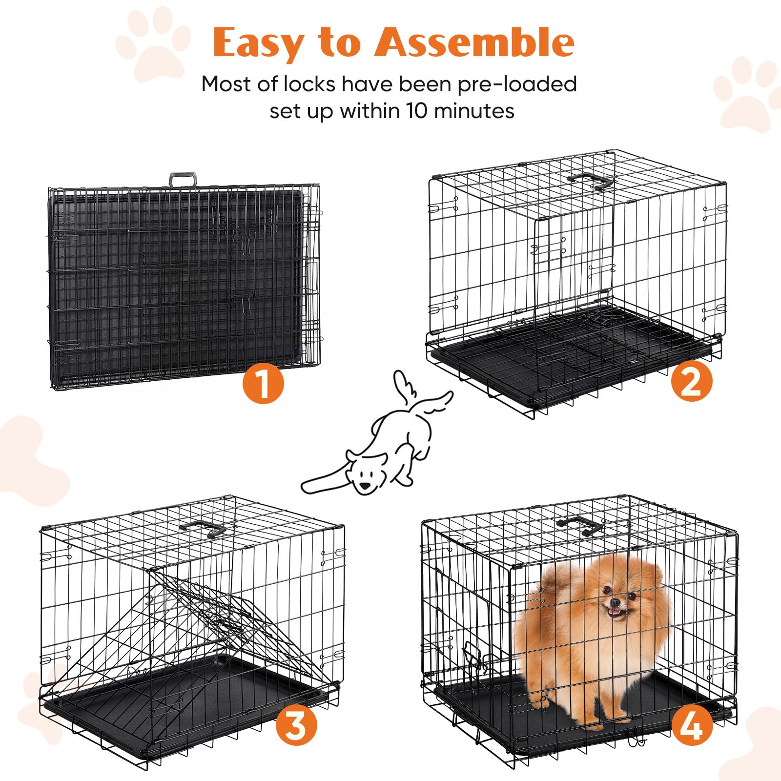 Sweetcrispy 24inch dog crate secure lock supports dependable containment.