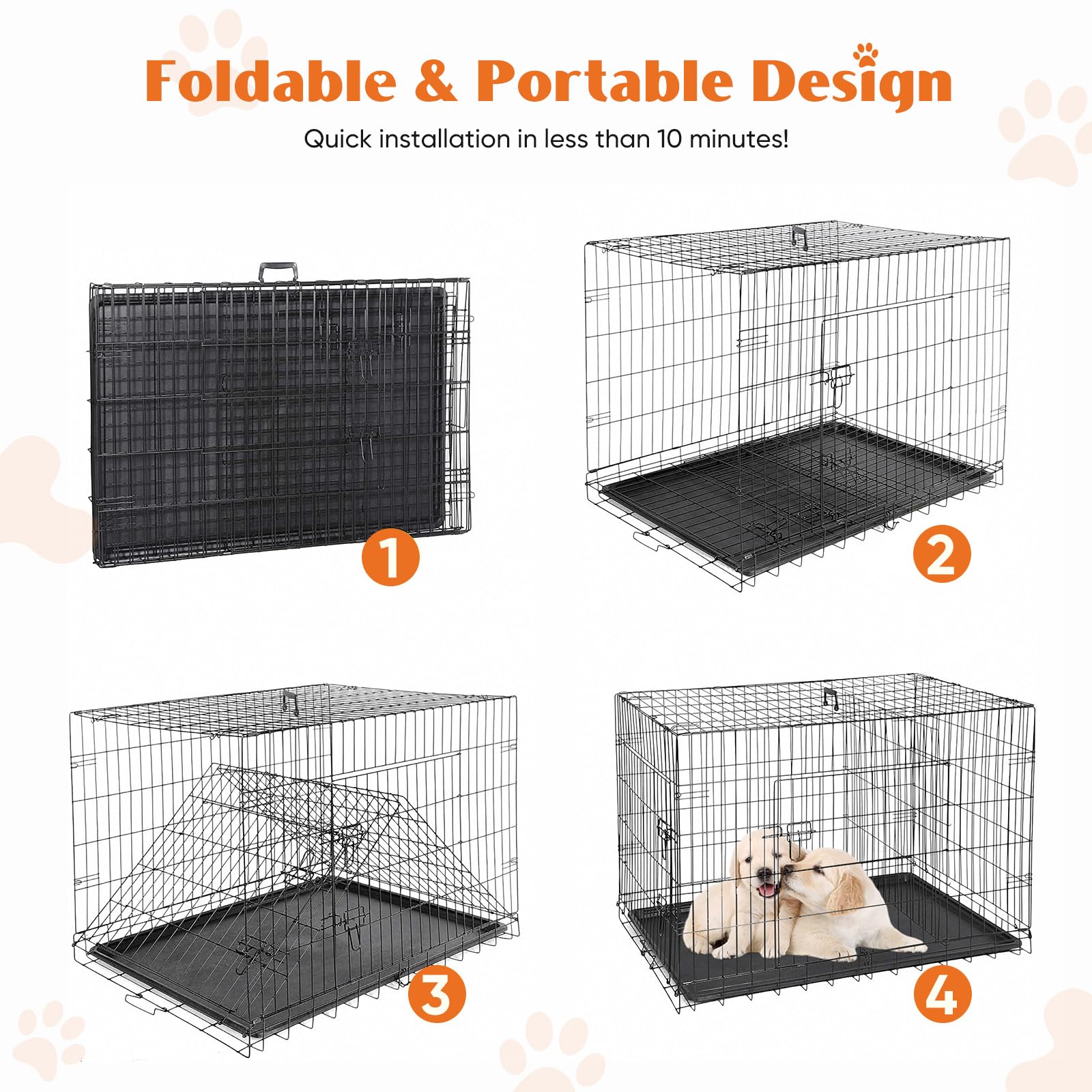 Sweetcrispy 36in crate folded for travel demonstrates portability and space-saving design.