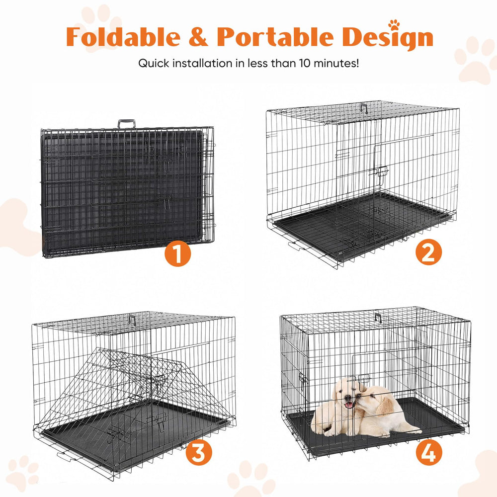 Sweetcrispy 36in crate folded for travel demonstrates portability and space-saving design.