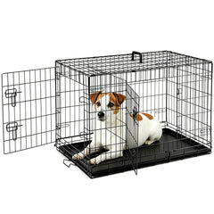 Sweetcrispy 36-inch crate with double doors for secure confinement and easy access.