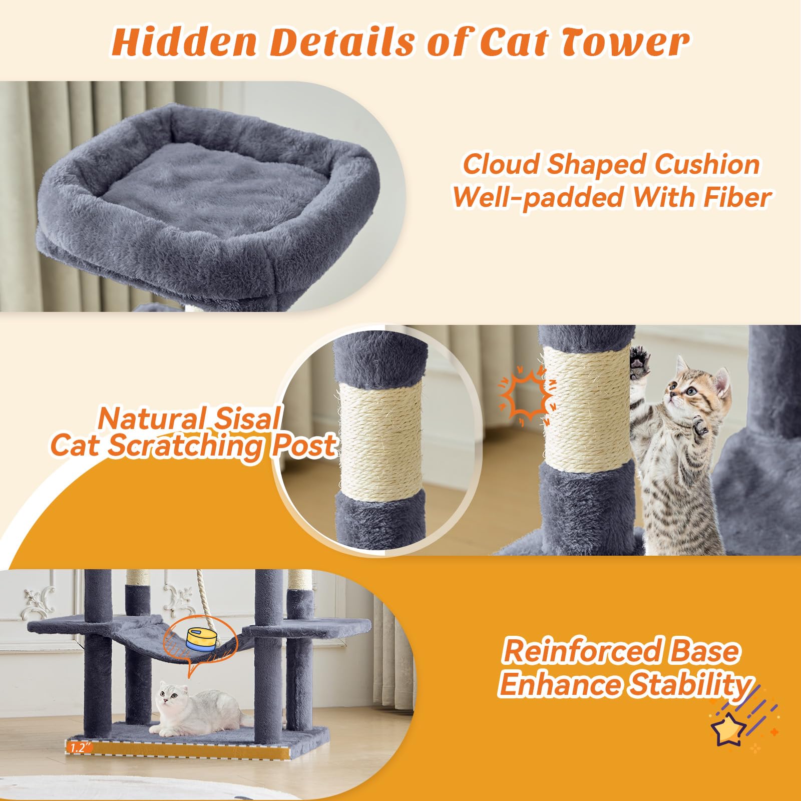 Sweetcrispy 66-inch condo for private cat rest