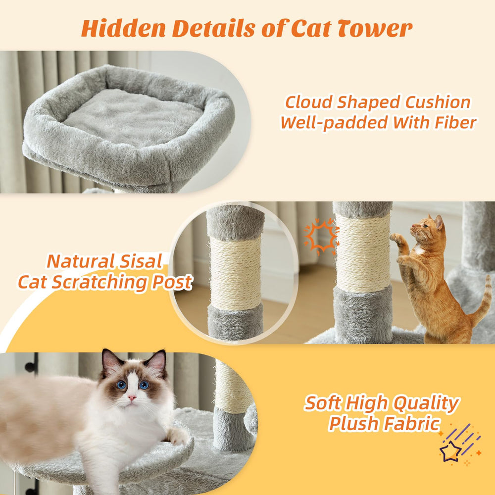 Sweetcrispy anti-tip base with wall strap adds sturdy cat furniture support
