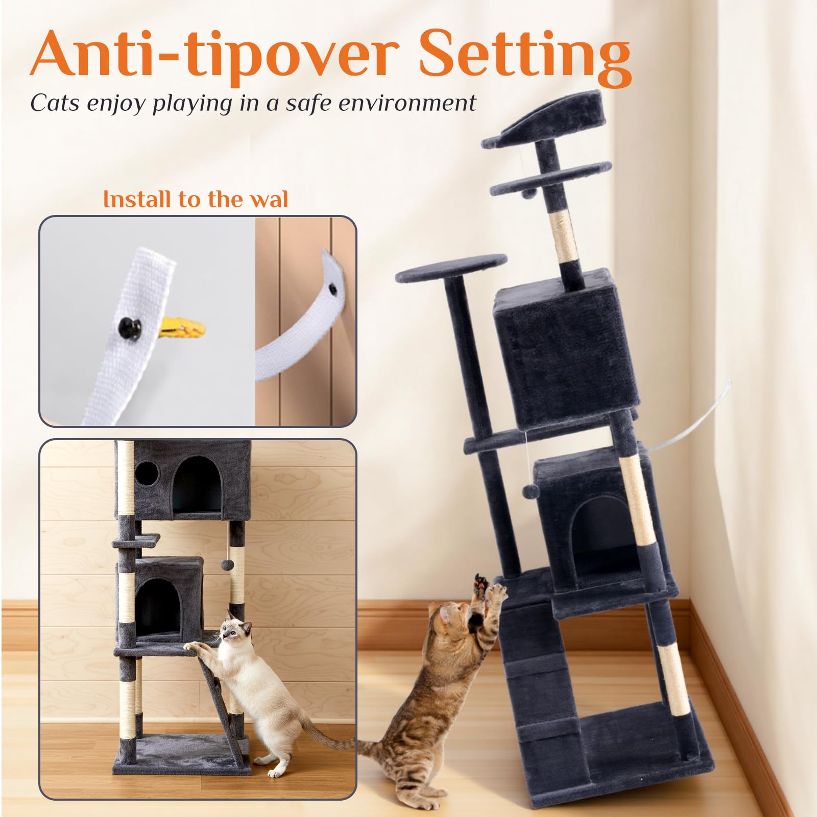 Sweetcrispy cat condo and perch offer secure resting spots for multiple cats