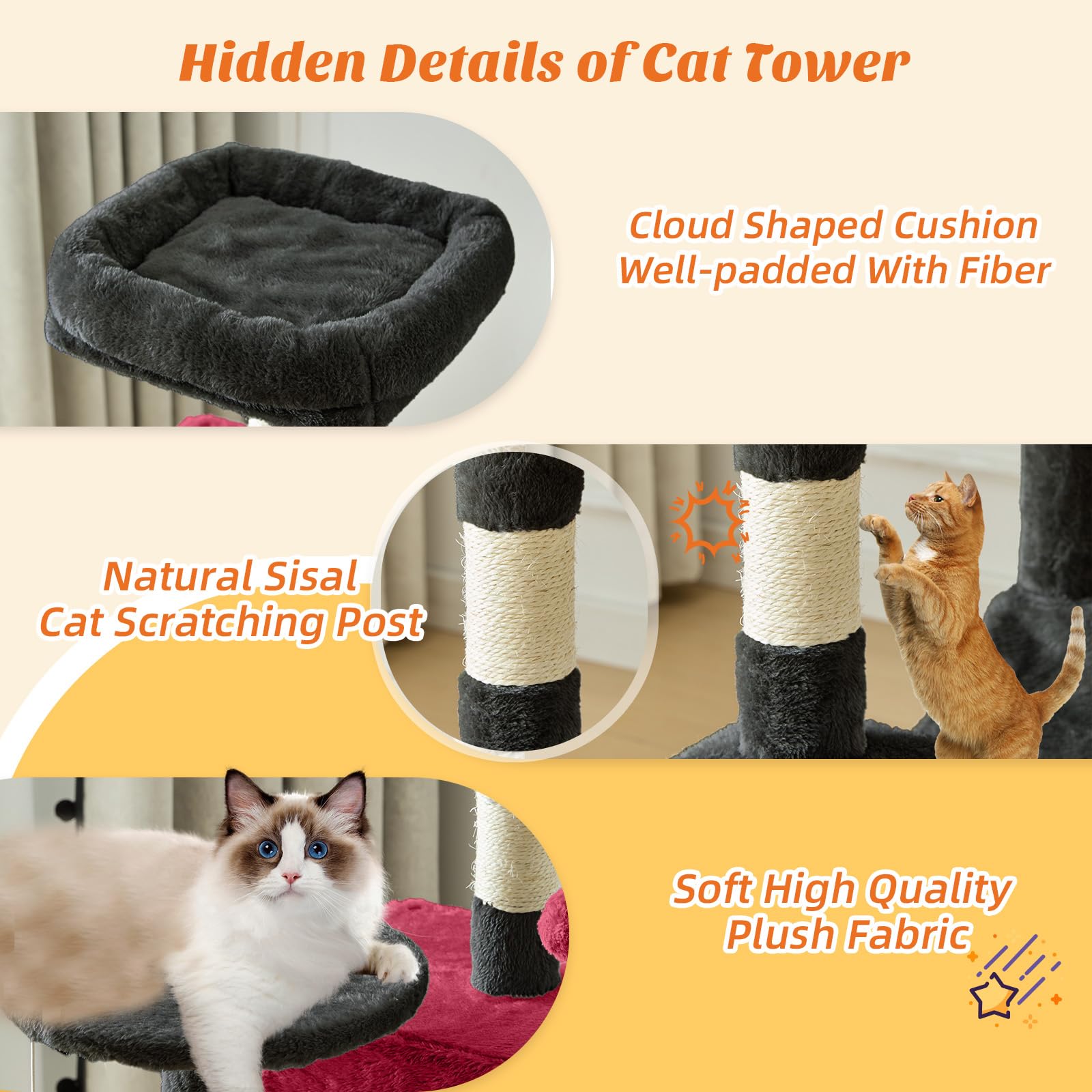 Sweetcrispy extended platforms create extra climbing and perching space.