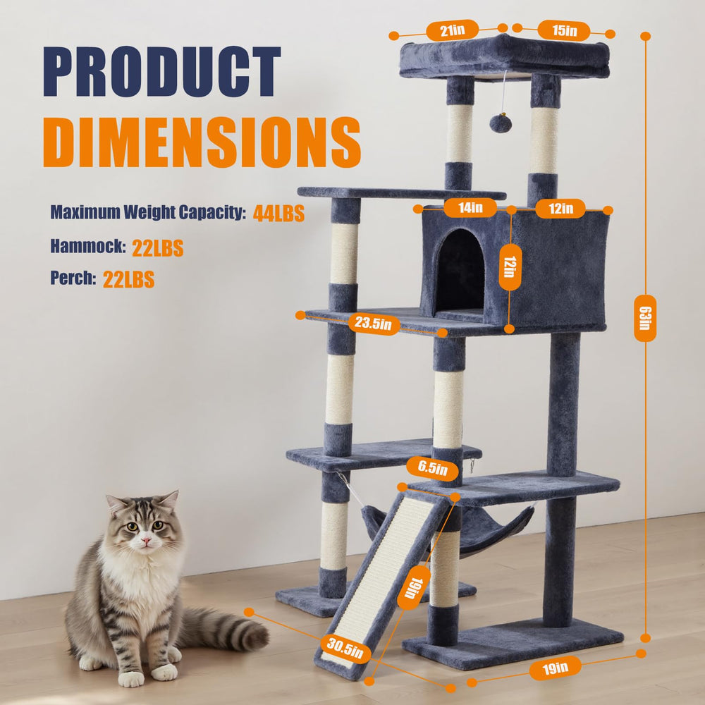 Sweetcrispy anti-tip base and wall-secure rope keep climb-safe for active cats