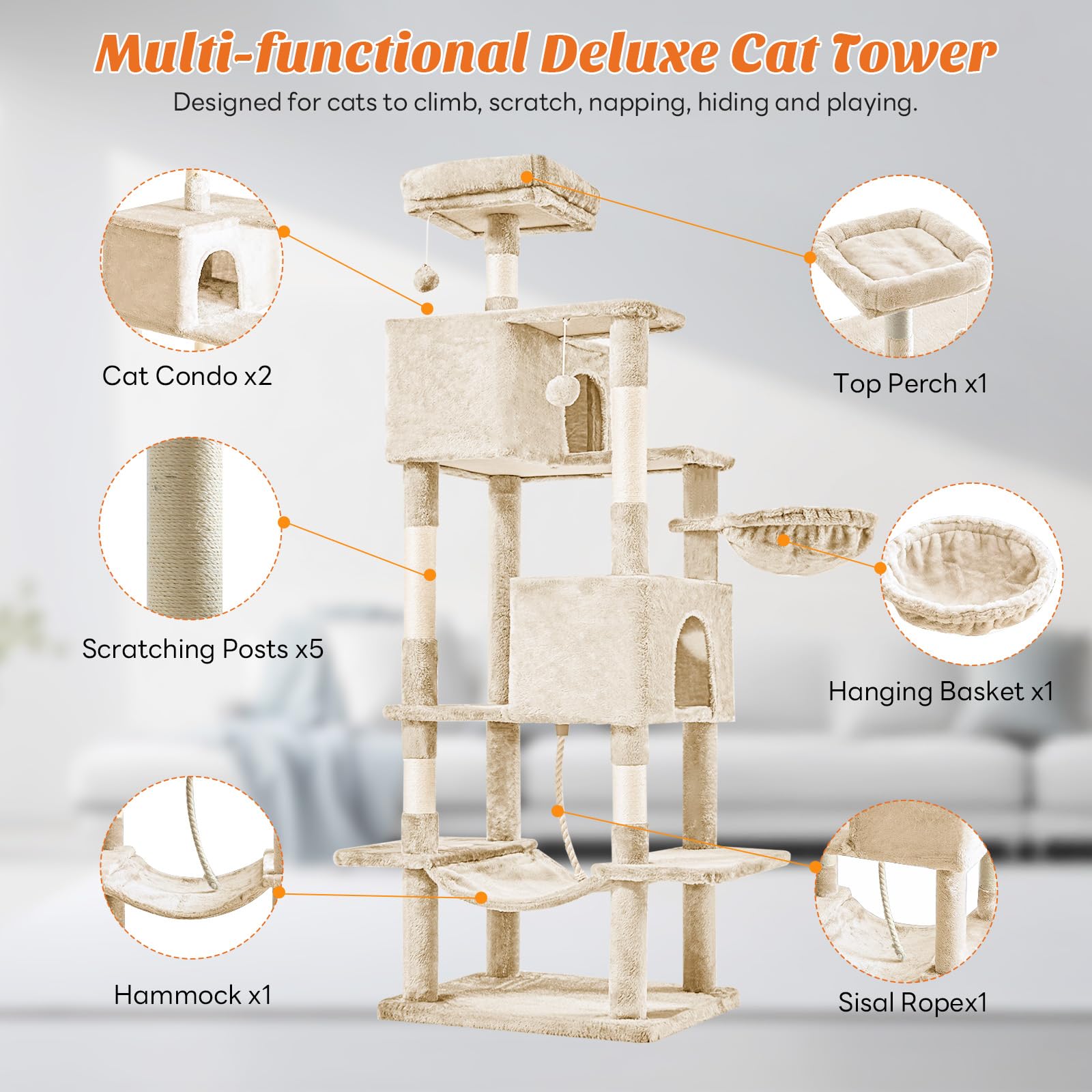 Sweetcrispy hammock invites lounging and relaxation for indoor cats