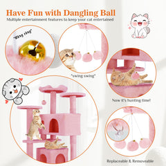 Sweetcrispy pink condo close-up, cozy private retreat for restful cats.