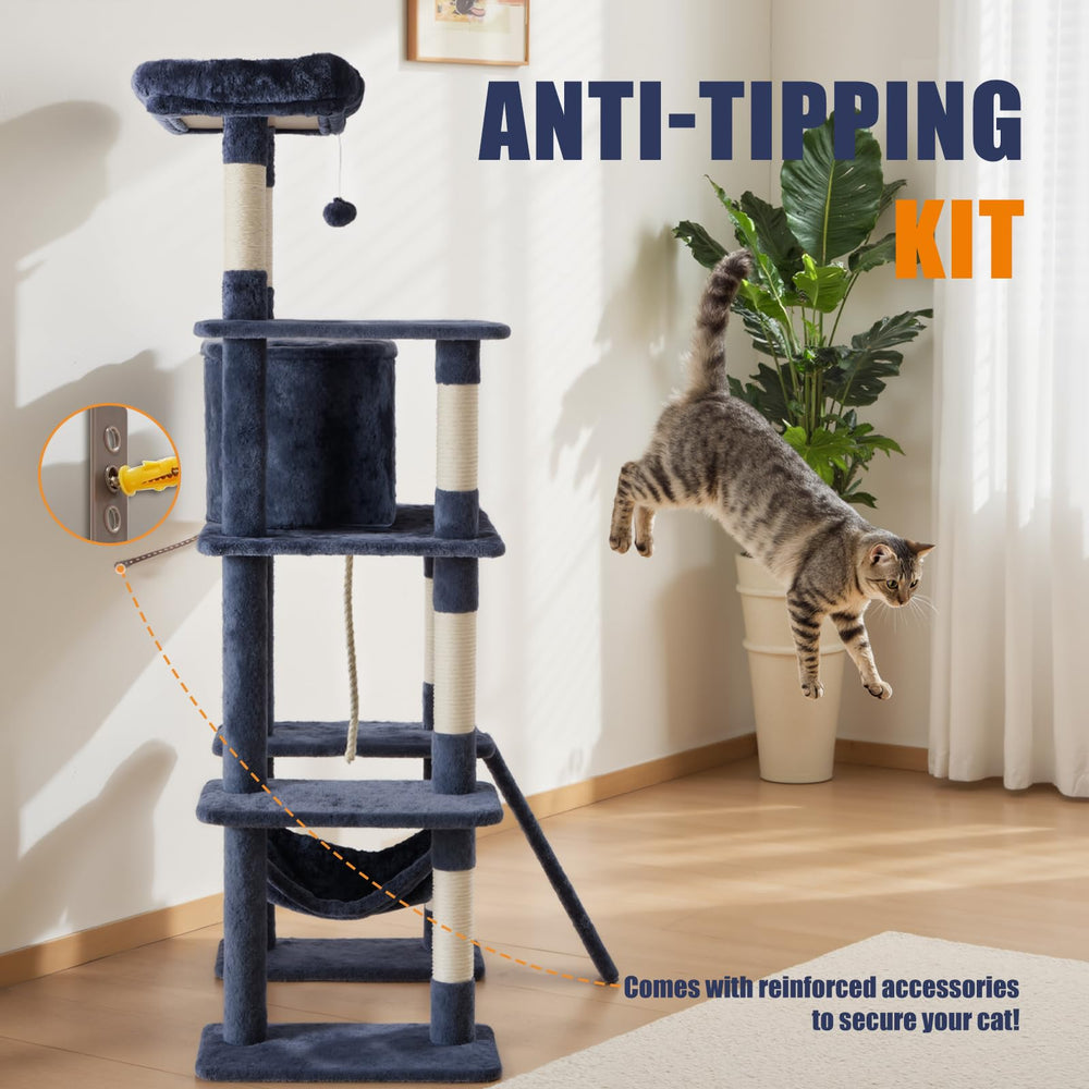 Sweetcrispy plush-wrapped cat tree with soft fabric for cozy lounging