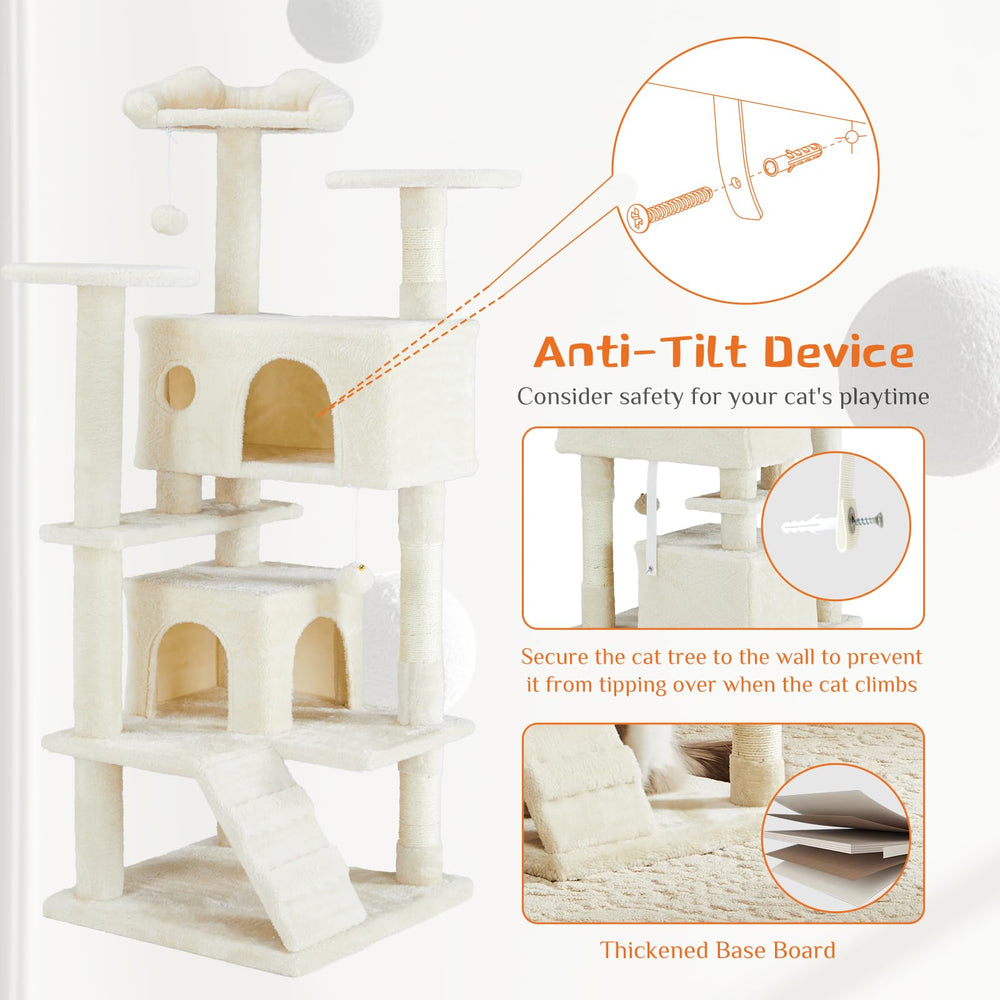 Sweetcrispy anti-tilt base ensures stability for multi-cat homes.