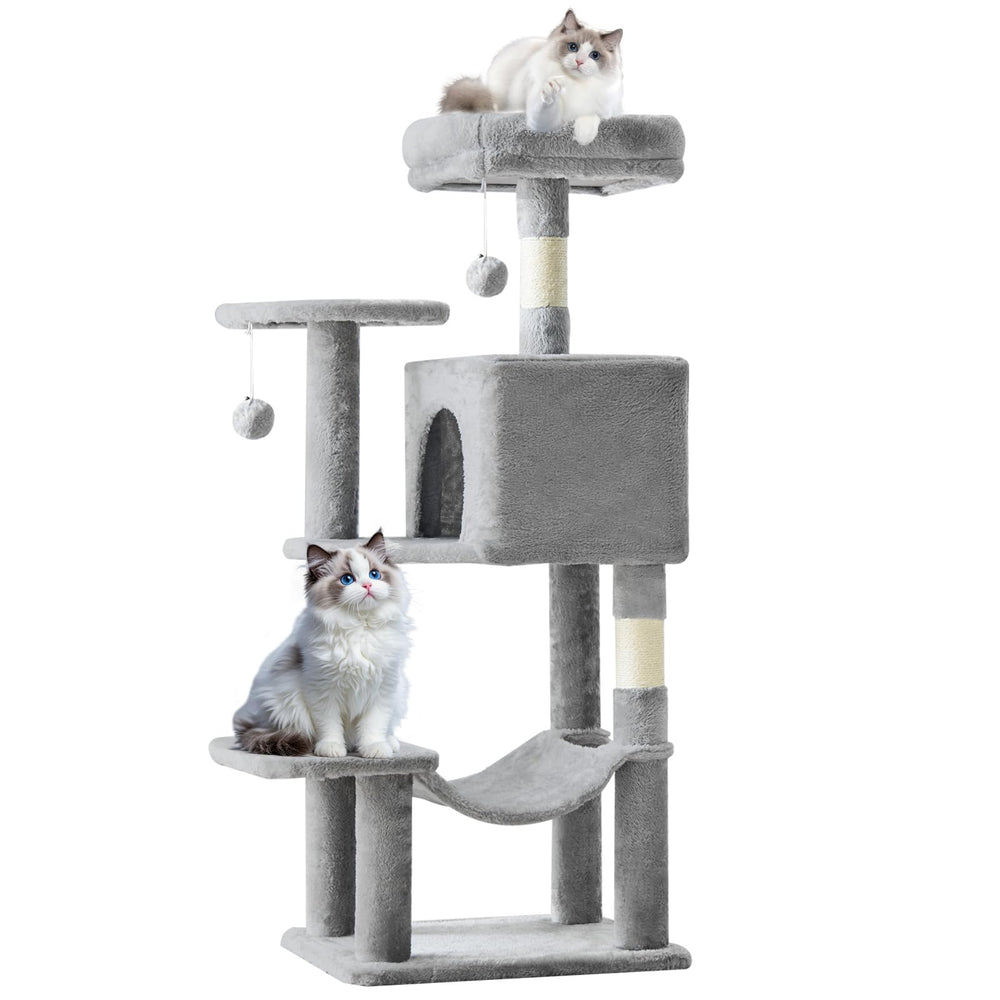 Sweetcrispy cat tree tall tower fits small spaces for vertical fun.